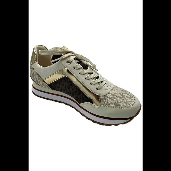 Michael Kors Women's Maddy Two-Tone Logo Trainer Vanilla/Brown - Medium - Picture 1 of 3